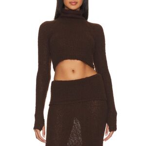 NBD Reece Turtleneck Pullover Brown Sweater Size Medium